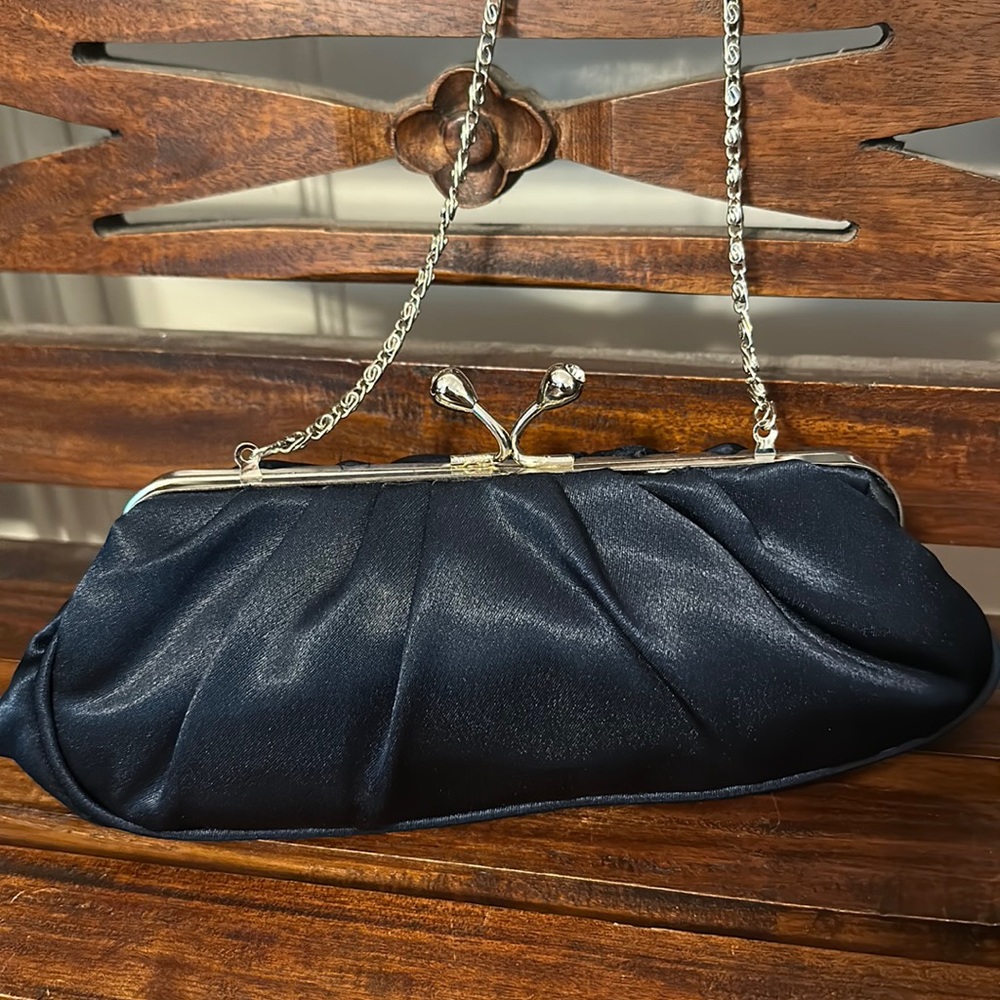 Navy blue evening bag